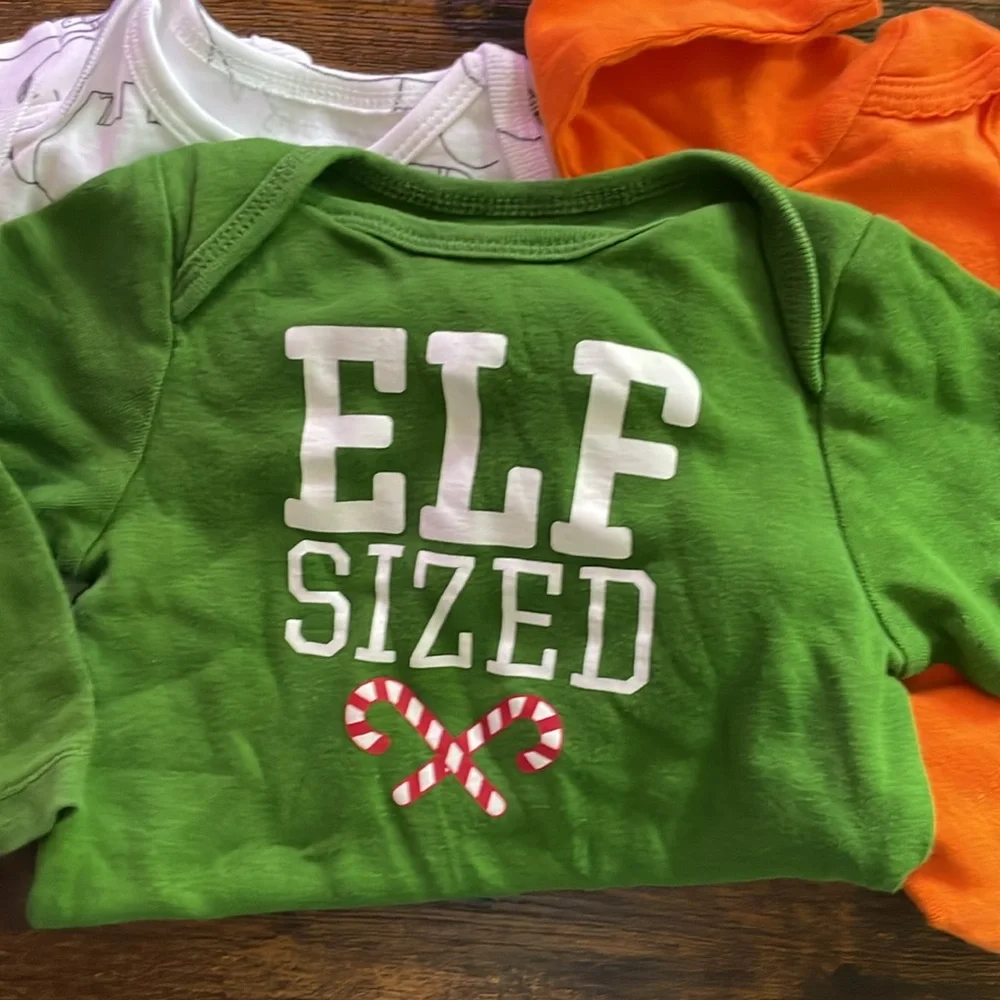 Lot of 3 Like New Onsies Unisex Infant 3 Months Christmas Halloween Animals